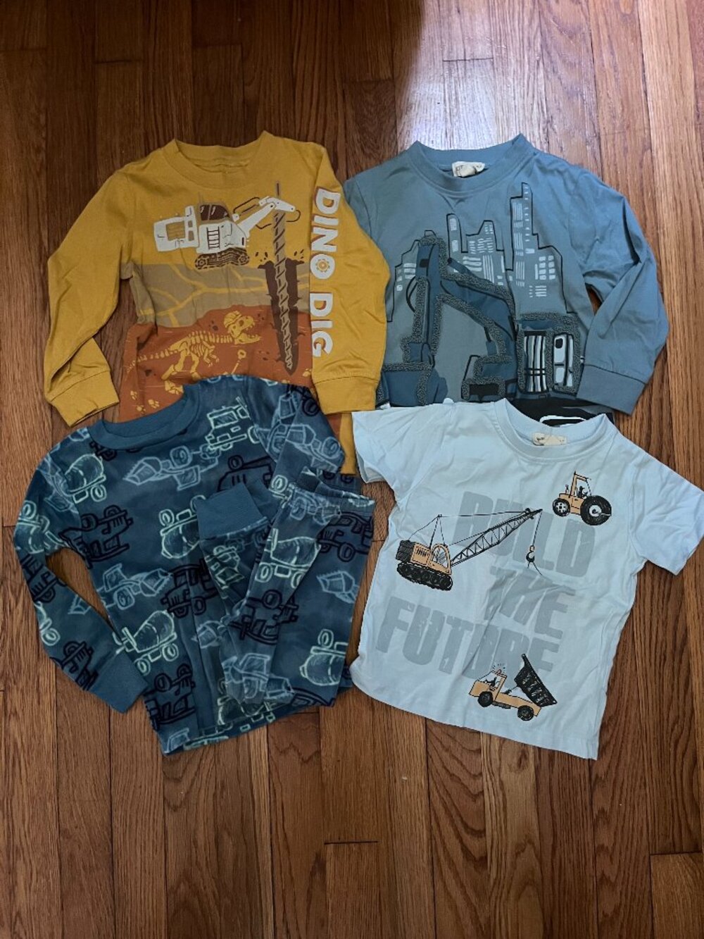 Toddler Boy Builder LOT, Construction Vehicle Shirts, 2T